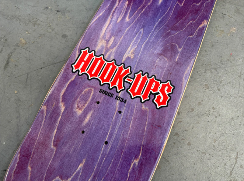Hook-Ups Devil Throne Skateboard Deck 8.5" top close