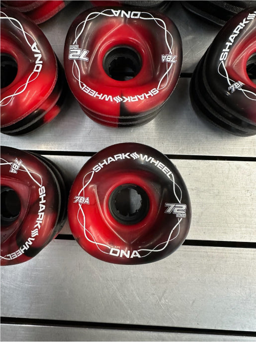 Shark Wheel DNA Longboard Wheels Red/Black Swirl 72MM 78A