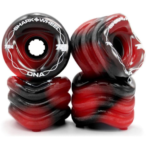 Shark Wheel DNA Longboard Wheels Red/Black Swirl 72MM 78A