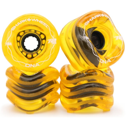 Shark Wheel DNA Longboard Wheels Transparent Amber 72MM 78A set