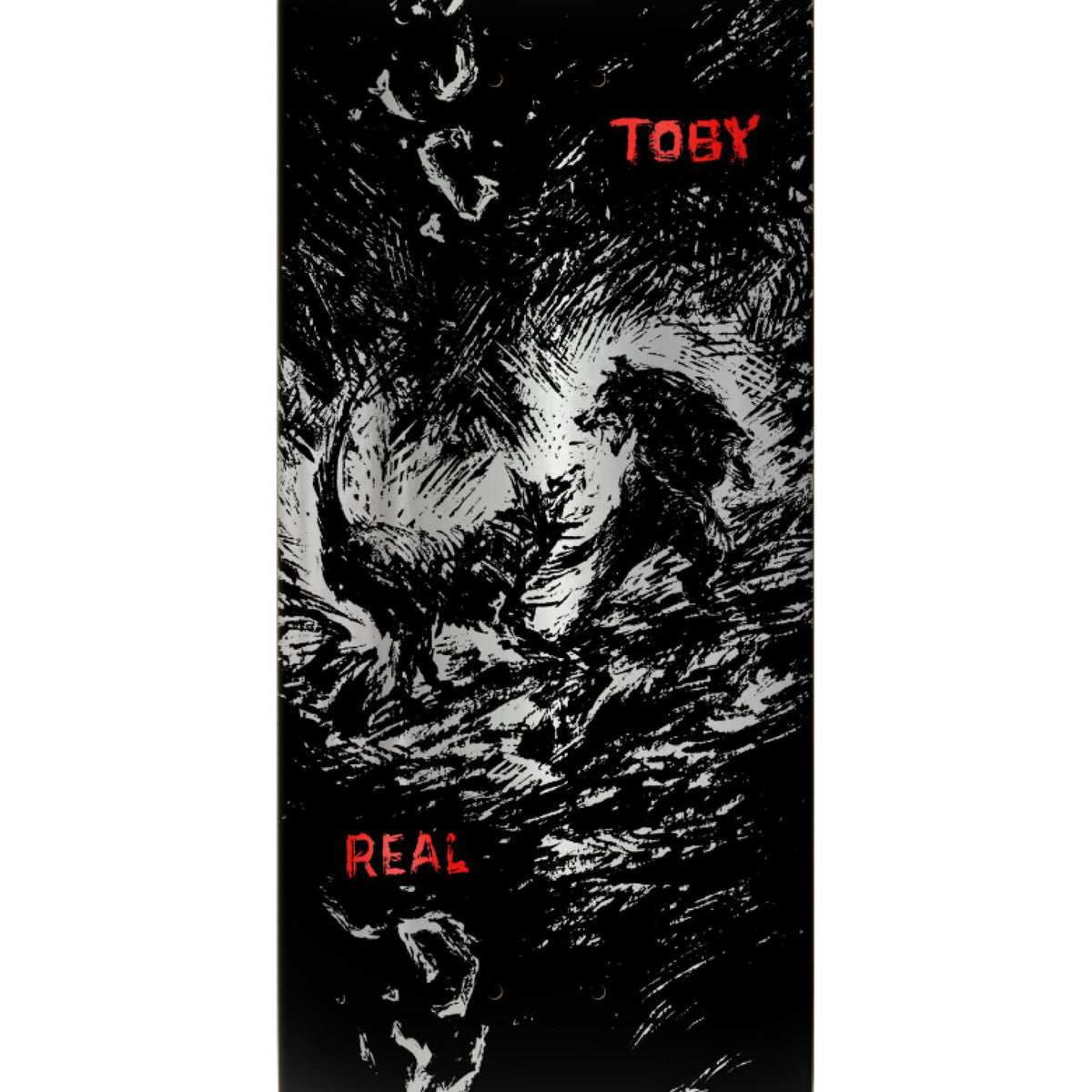 Real Toby Dog Bite Skateboard Deck 8.25" graphic