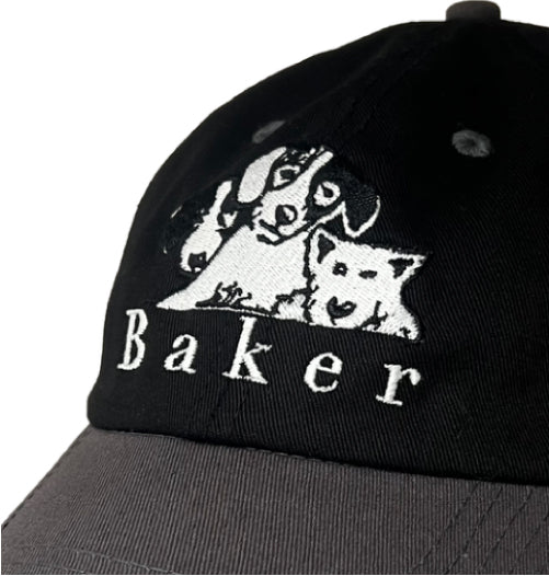 Baker Where My Dogs At Snapback Hat black/grey embroidered graphic