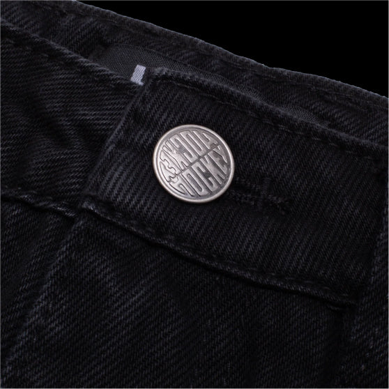 Hockey Double Knee Jean - Black button