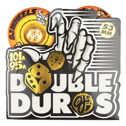 OJ Double Duro Skateboard Wheels Orange/Yellow 53MM 101A/95A