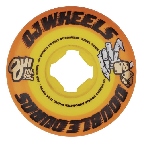 OJ Double Duro Skateboard Wheels Orange/Yellow 53MM 101A/95A