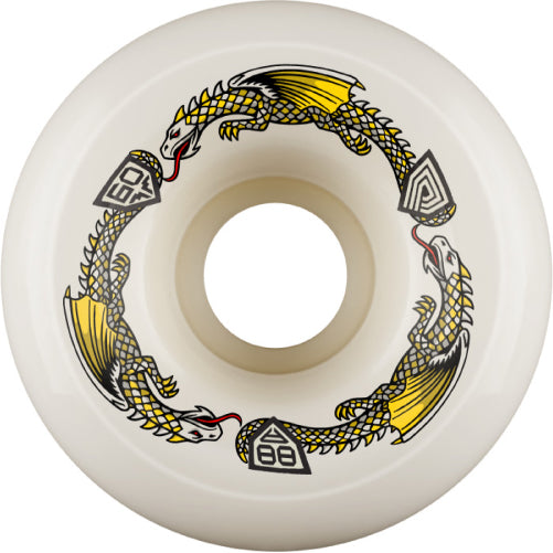 Powell Peralta Dragon Formula Skateboard Wheels White 60MM 88A