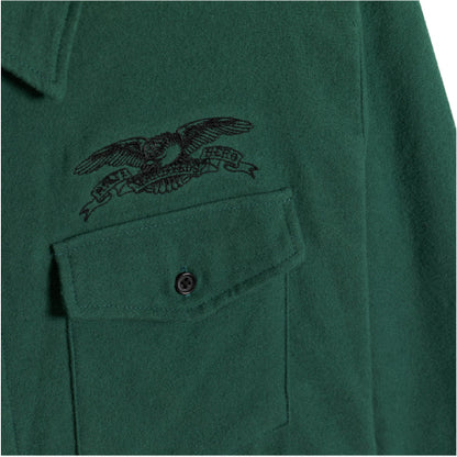 Antihero Basic Eagle Flannel Shirt - Dark Green