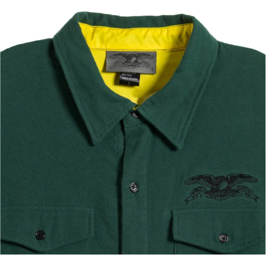 Antihero Basic Eagle Flannel Shirt - Dark Green