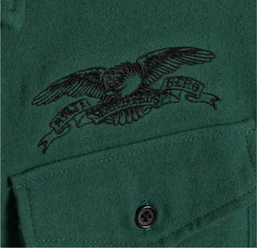 Antihero Basic Eagle Flannel Shirt - Dark Green