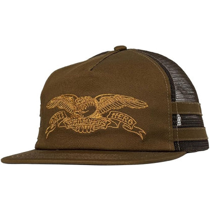 Antihero Basic Eagle Mesh Trucker Snapback Hat Brown