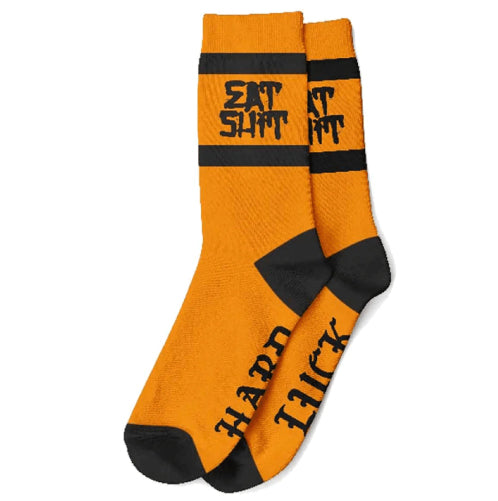 Hard Luck Eat Shit Crew Socks - Orange