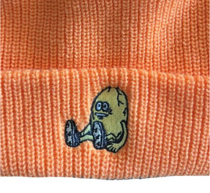 Heroin Egg Beanie - Neon Orange graphic