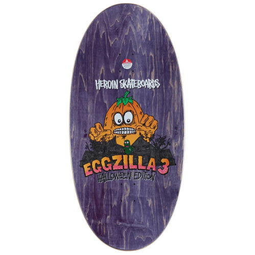 Heroin Eggzilla 3 Pumpkin Edition Skateboard Deck 14.0"