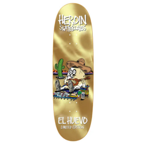 Heroin El Huevo Limited Skateboard Deck Gold 9.4"