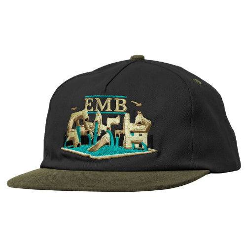 Real Embarcadero Snapback Hat - Black/Tan front