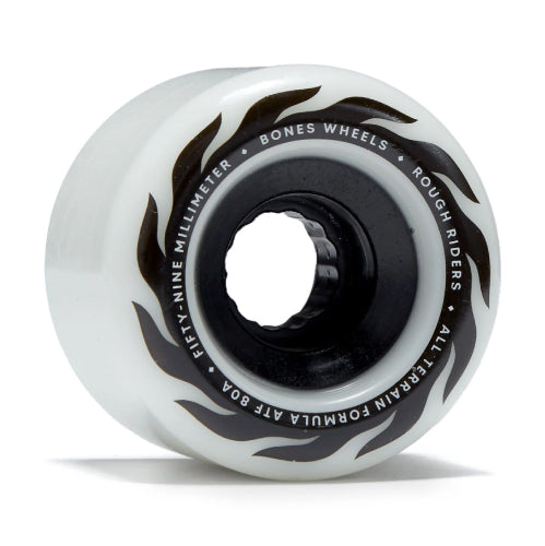 Bones ATF Rough Riders Wheels Eternal Flame Wheels 59MM 80A white profile