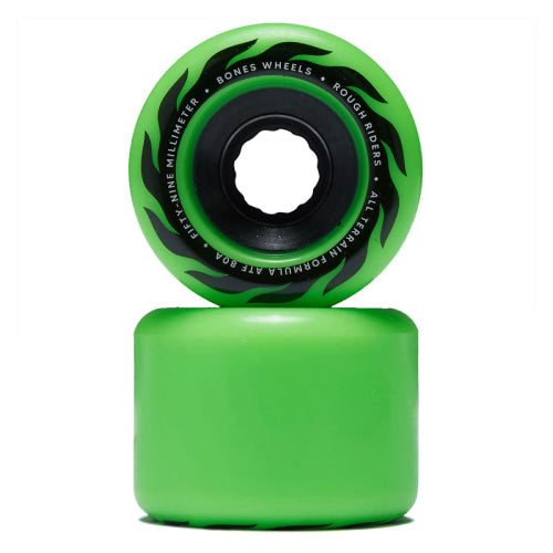 Bones ATF Rough Riders Wheels Eternal Flame Wheels 59MM 80A green surface