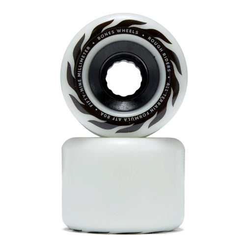 Bones ATF Rough Riders Wheels Eternal Flame Wheels 59MM 80A white surface