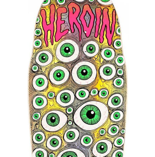 Heroin Eyeballer Holographic Shaped Skateboard Deck 10.1"