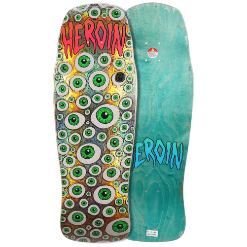 Heroin Eyeballer Holographic Shaped Skateboard Deck 10.1"