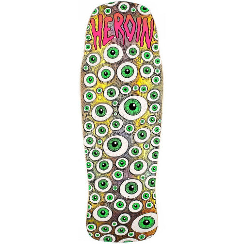 Heroin Eyeballer Holographic Shaped Skateboard Deck 10.1"