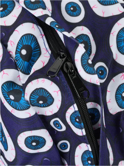 Heroin Eyes Backpack - Blue Eyes Multi zippers