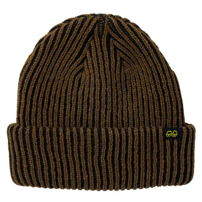 Krooked Eyes Clip Cuff Beanie - Brown/Black