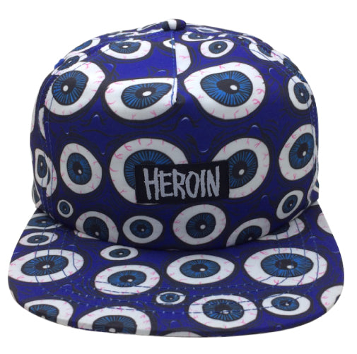 Heroin Eyes Snapback Hat - Blue