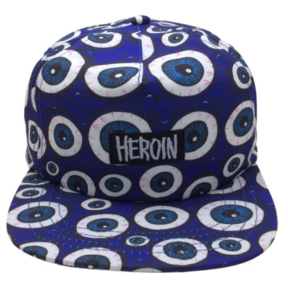 Heroin Eyes Snapback Hat - Blue