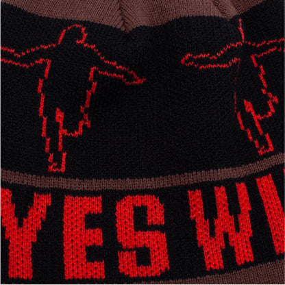 Hockey Eyes WIthout a Face Beanie - Brown close