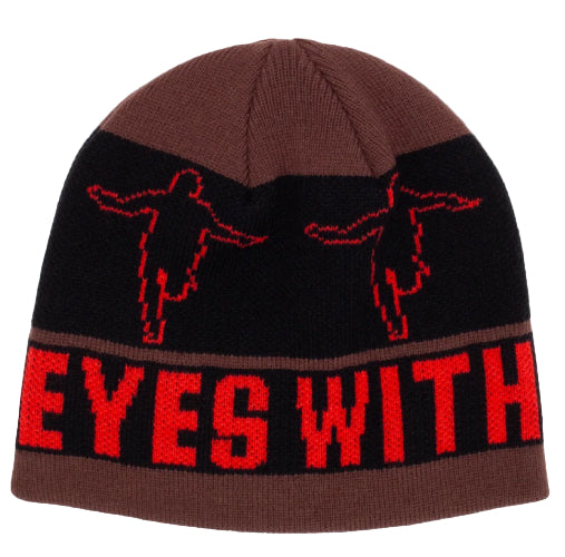 Hockey Eyes WIthout a Face Beanie - Brown