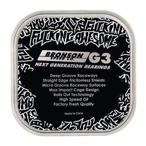 Bronson X Fucking Awesome G3 Skateboard Bearings box