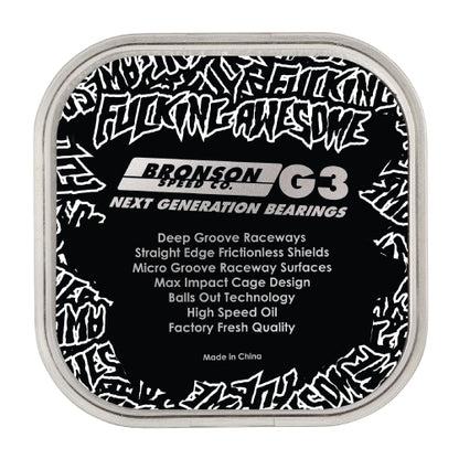 Bronson X Fucking Awesome G3 Skateboard Bearings box