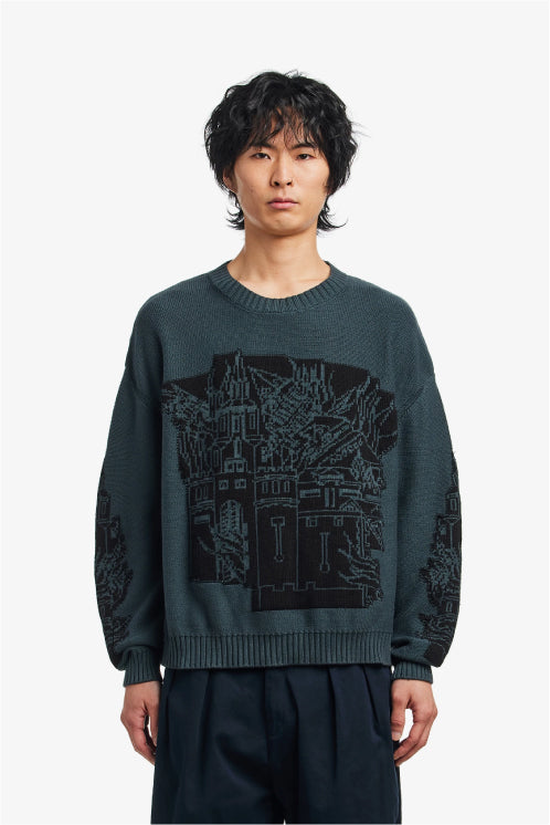 Fucking Awesome Falling Castles Sweater - Grey/Black