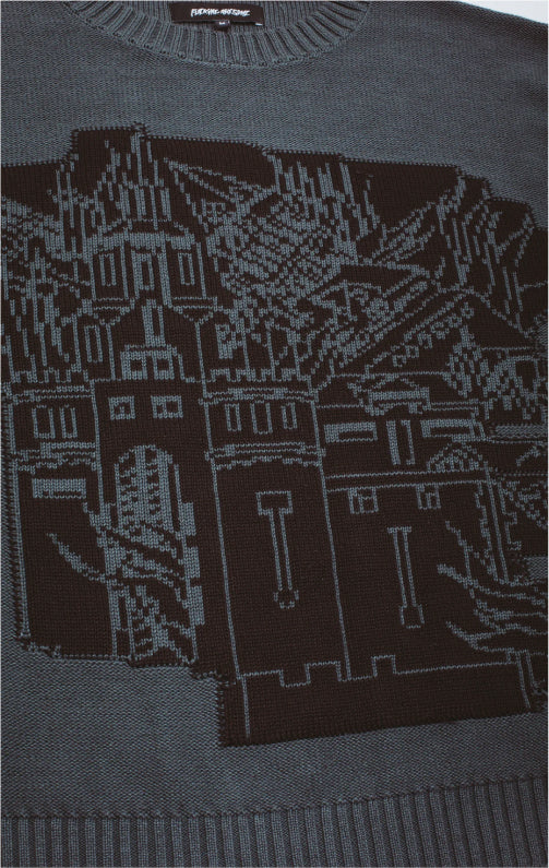 Fucking Awesome Falling Castles Sweater - Grey/Black