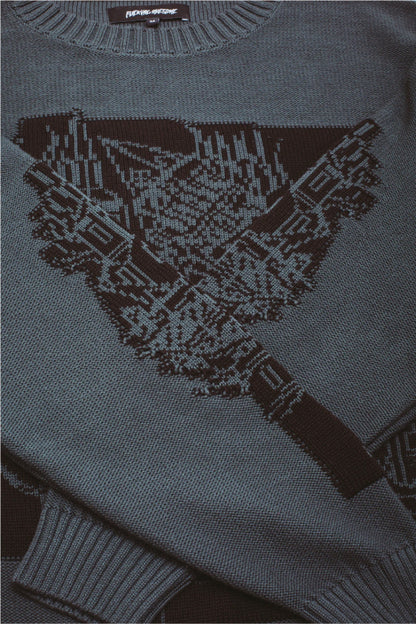 Fucking Awesome Falling Castles Sweater - Grey/Black