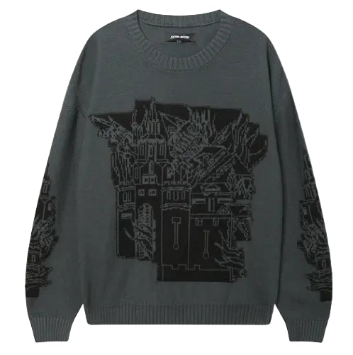 Fucking Awesome Falling Castles Sweater - Grey/Black