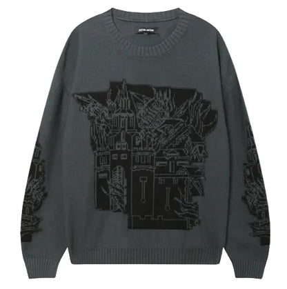 Fucking Awesome Falling Castles Sweater - Grey/Black