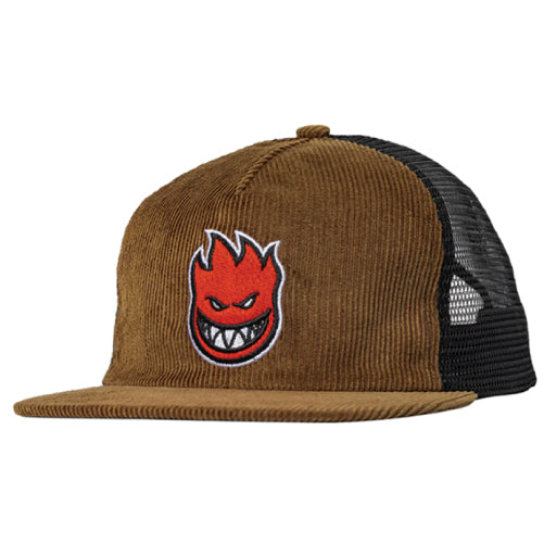 Spitfire Bighead Fill Corduroy/Mesh Snapback Hat - Brown/Black front