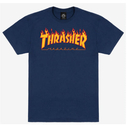 Thrasher Flame Logo Tee - Navy