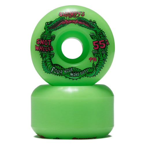 Snot Conical Swampy Four Hour Make Outs Wheels Neon Green 55MM 99A ride patch