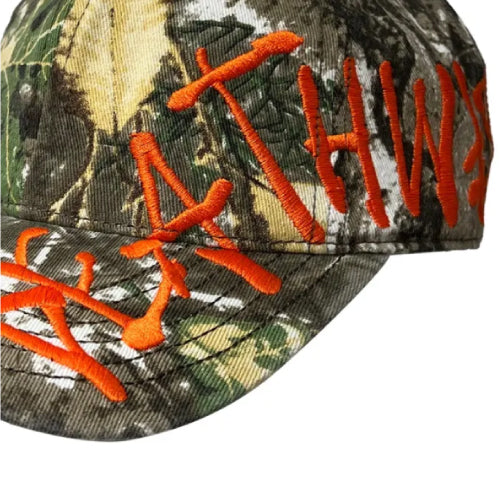 Deathwish Framework Strapback Dad Hat - Camo/Orange embroidery
