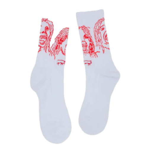Fucking Awesome Front Row Socks - White