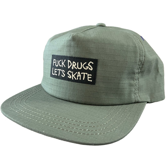 Heroin Fuck Drugs Snapback Hat - Olive