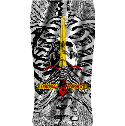 Powell Peralta GeeGah Skull and Sword Reissue Skateboard Deck Silver Foil 9.75" graphic