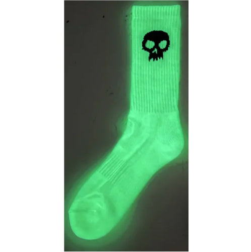 Zero Skull Crew Socks - Glow in the Dark