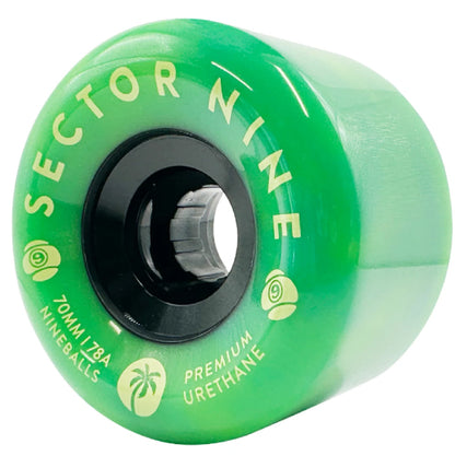 Sector 9 Nineballs Skateboard Wheels Green Goblin Swirl 70MM 78A profile