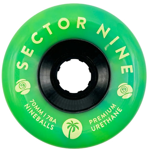 Sector 9 Nineballs Skateboard Wheels Green Goblin Swirl 70MM 78A