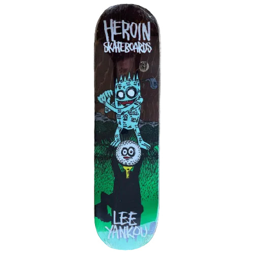 Heroin Yankou Golf Imp Skateboard Deck 8.25" brown veneer