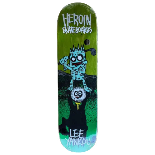 Heroin Yankou Golf Imp Skateboard Deck 8.25" lime veneer